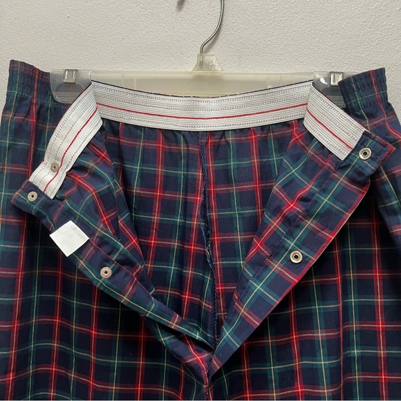 Oscar de la Renta Men’s M/L Pajamas Set Blue Red Plaid Designer Luxury Sleepwear - Picture 14 of 16